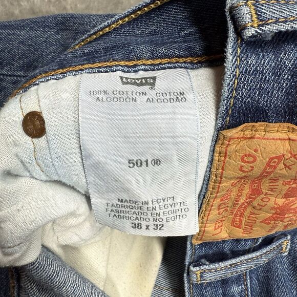 Levi’s 501xx Jeans Men’s 38x32 Blue Cotton Denim Button Fly Classic Casual - Picture 9 of 11